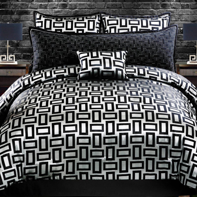 Riverbrook Home Elegant Collection Comforter Set, King, Kacy - Graphite/Black, 5-Piece Set - Image 1